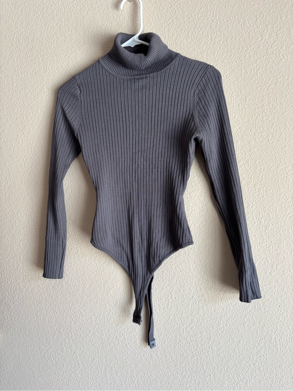 Fashion Nova Ribbed Turtleneck Bodysuit Gray Size M